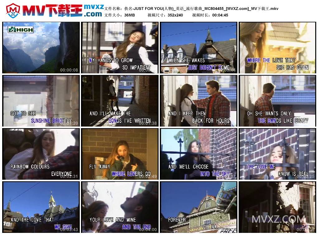 佚名-JUST FOR YOU(人物)_英语_流行歌曲_MC804455